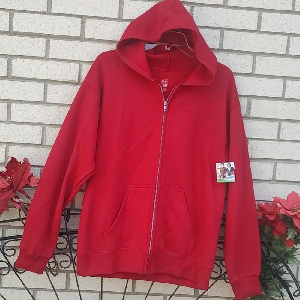 Youth Hanes Red, Hooded Jacket - - Picture 2 of 11